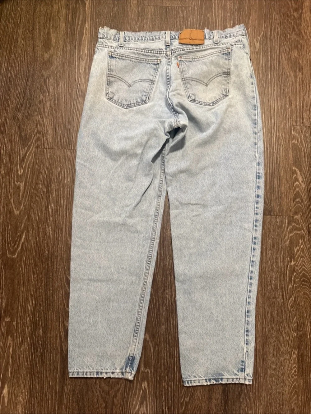 Vintage Levi’s Orange Tab 1980s Men’s Jeans Light Wash Distressed 34x30 Straight - Picture 4 of 12